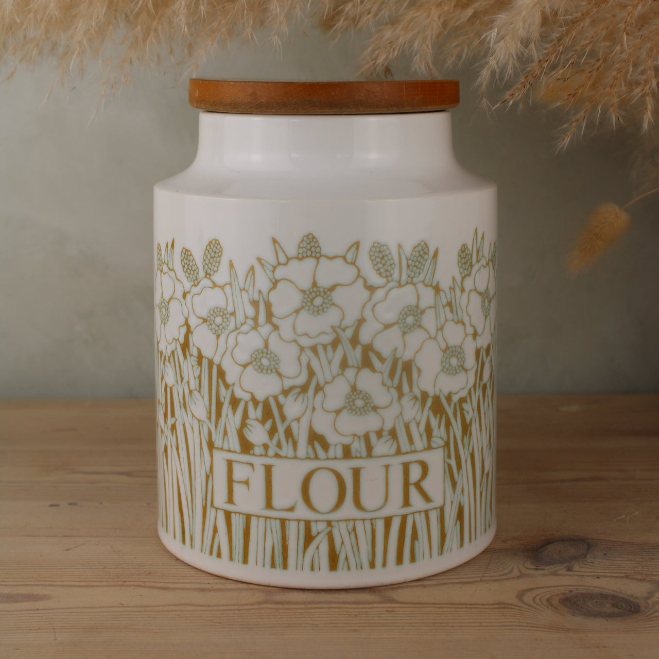 Hornsea Fleur Flour Jar with Wooden Lid