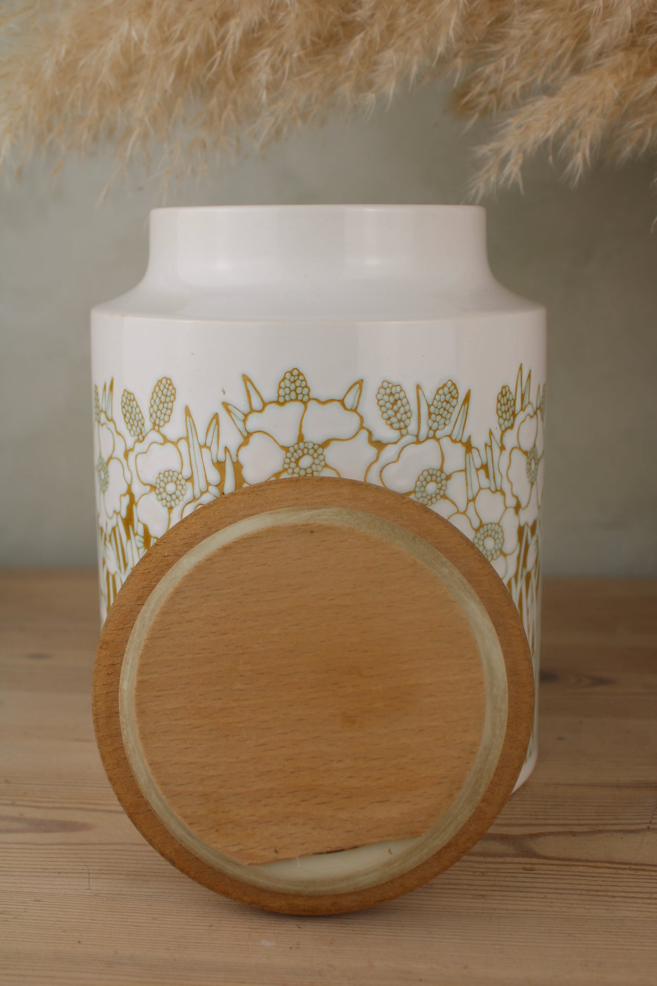 Hornsea Fleur Flour Jar with Wooden Lid