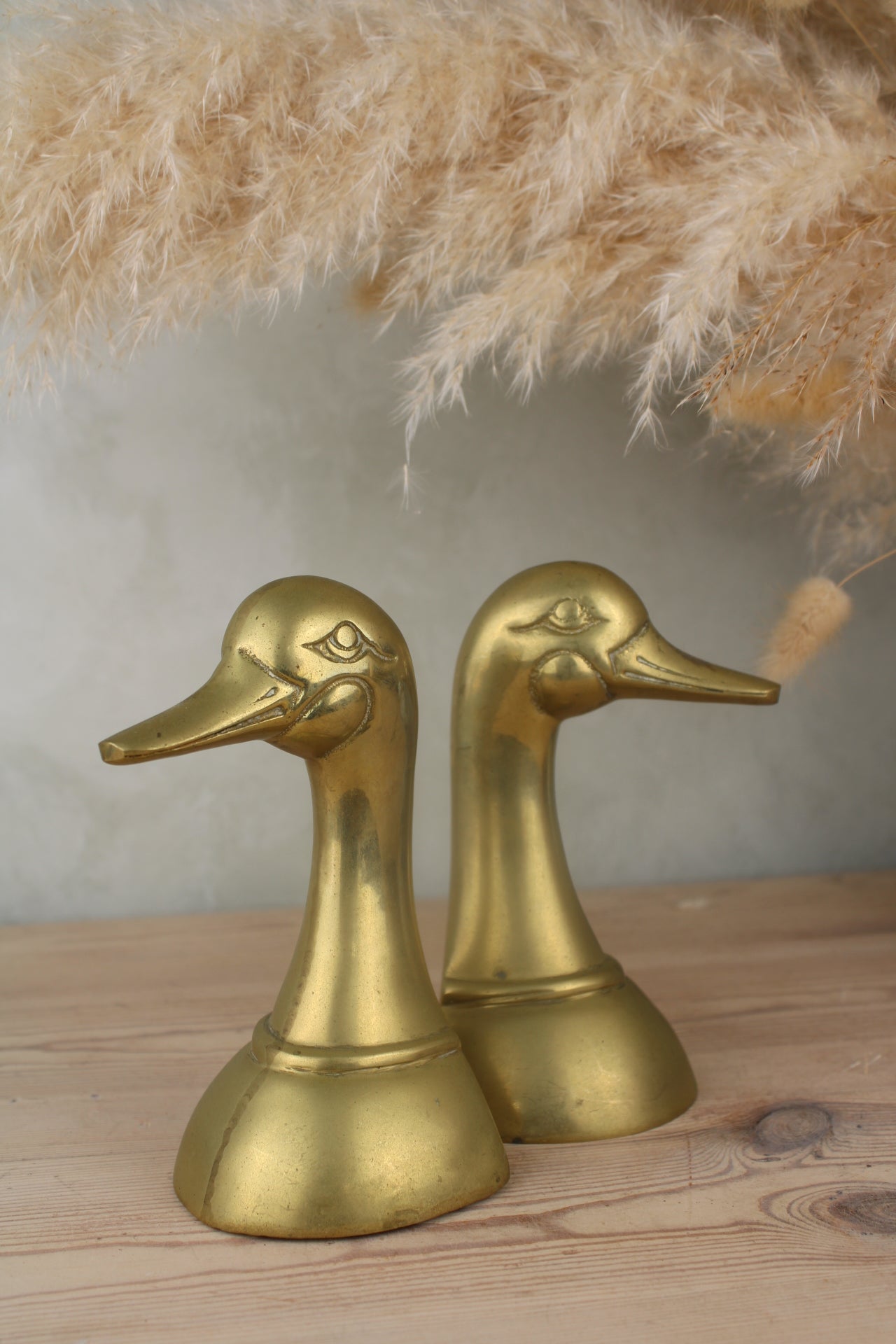 Brass Duck Head Bookends