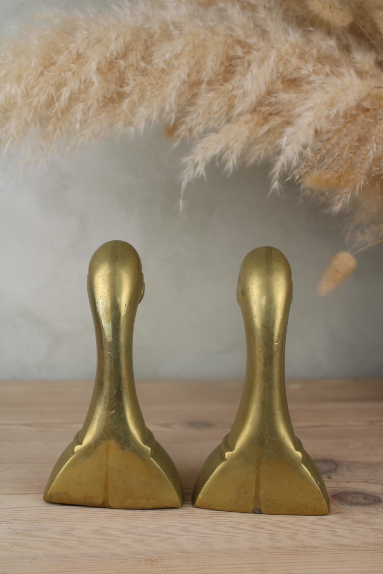 Brass Duck Head Bookends