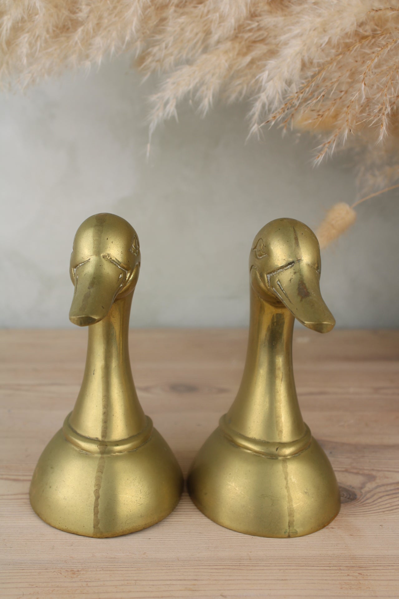 Brass Duck Head Bookends