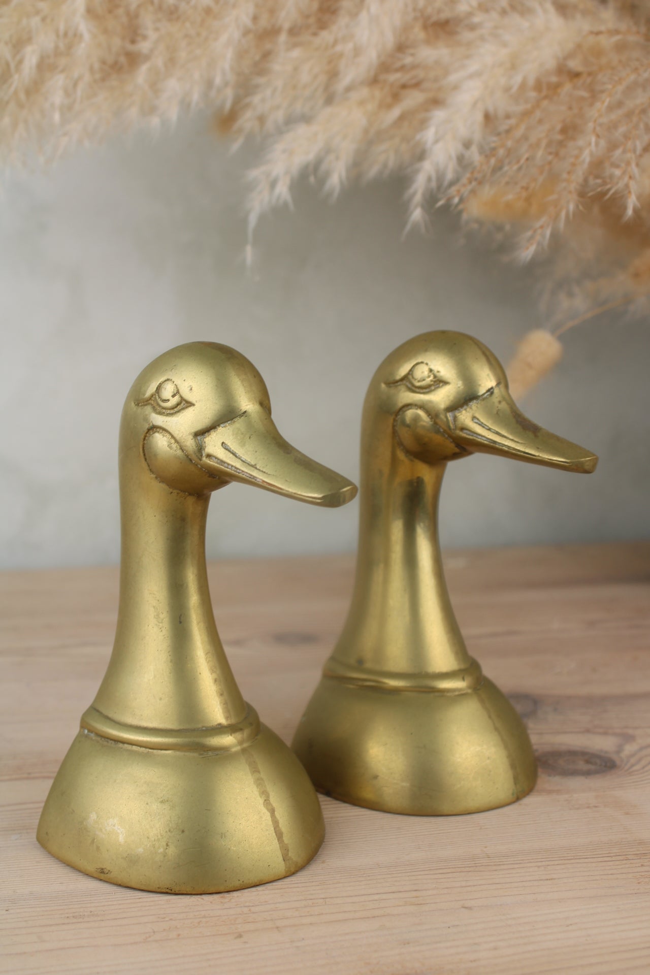 Brass Duck Head Bookends
