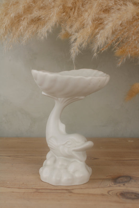 Dartmouth Pottery White Dolphin Standing Pot