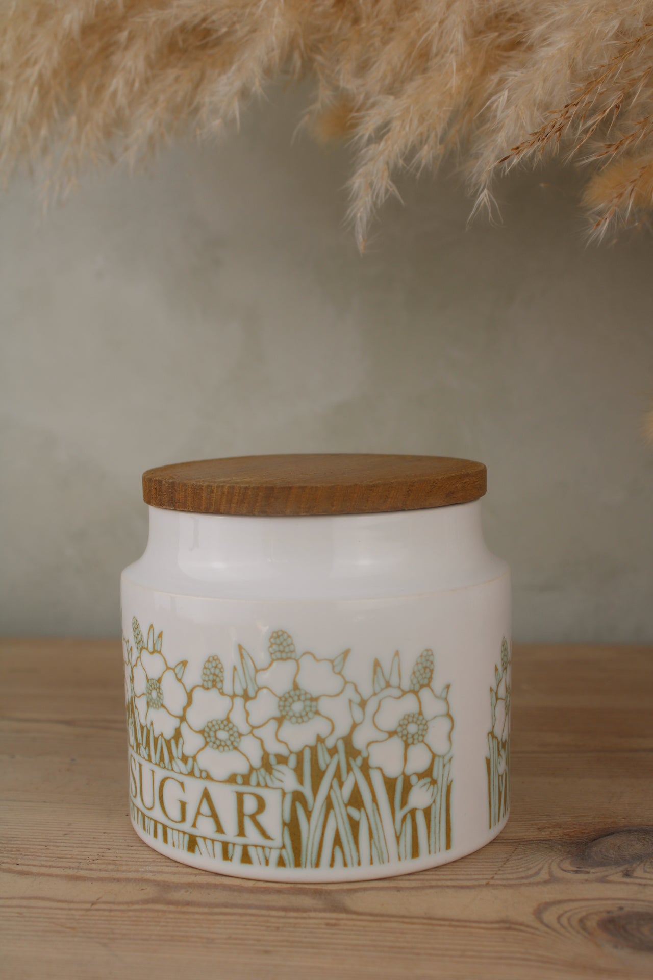 Hornsea Fleur Sugar Jar with Wooden Lid
