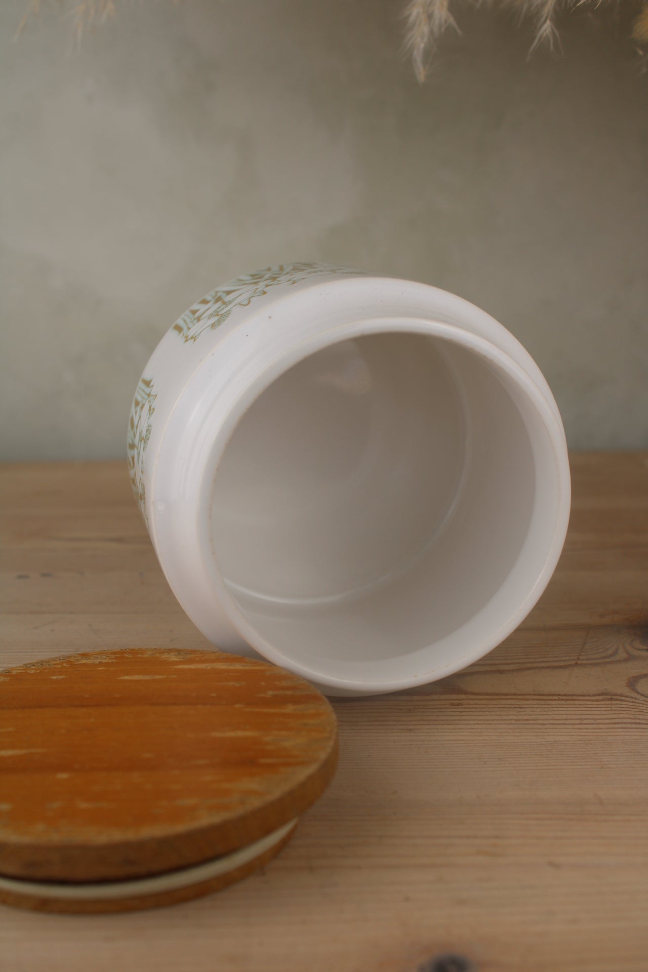 Hornsea Fleur Sugar Jar with Wooden Lid