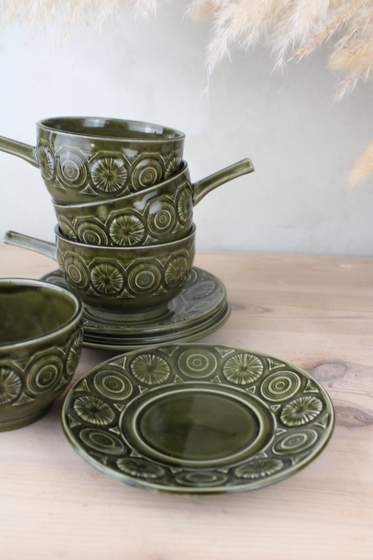 Set of 4 Tams Soup Bowls with Saucers