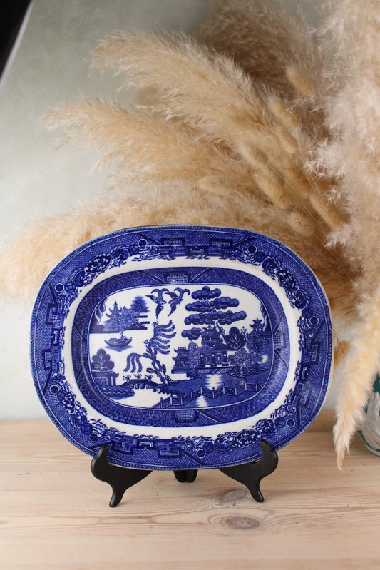Small Old Willow Blue and White Platter