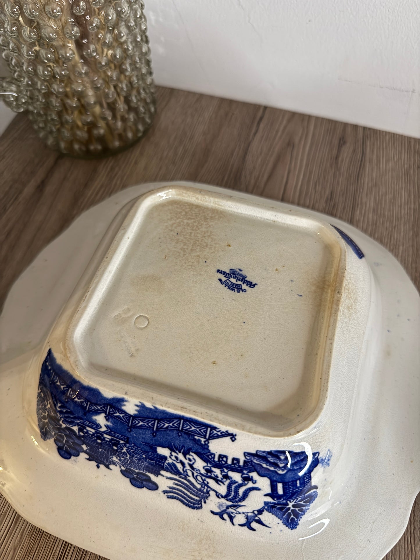 Old Willow Blue and White Square Serving Tureen