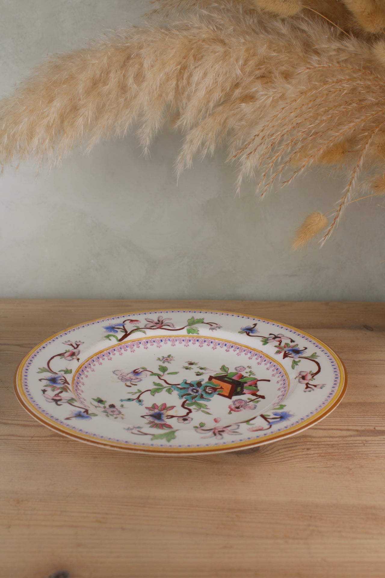 Orange and Pink Hand Painted Plate