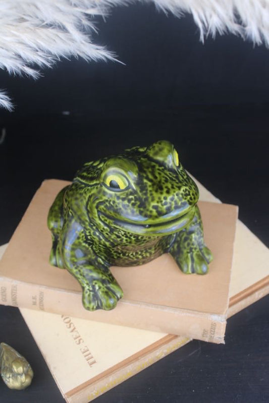 Green Ceramic Frog Money Jar