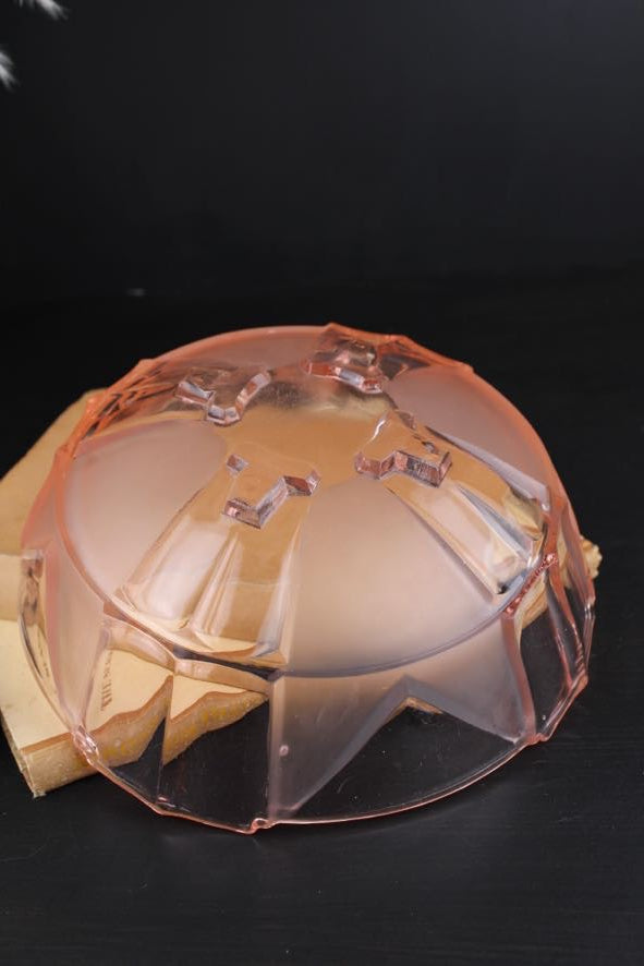 Pink Glass Art Deco Bowl