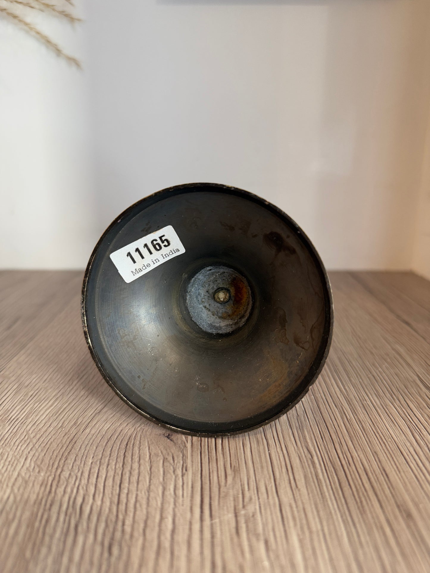 Indian Aged Metal Candlestick Holder Stand