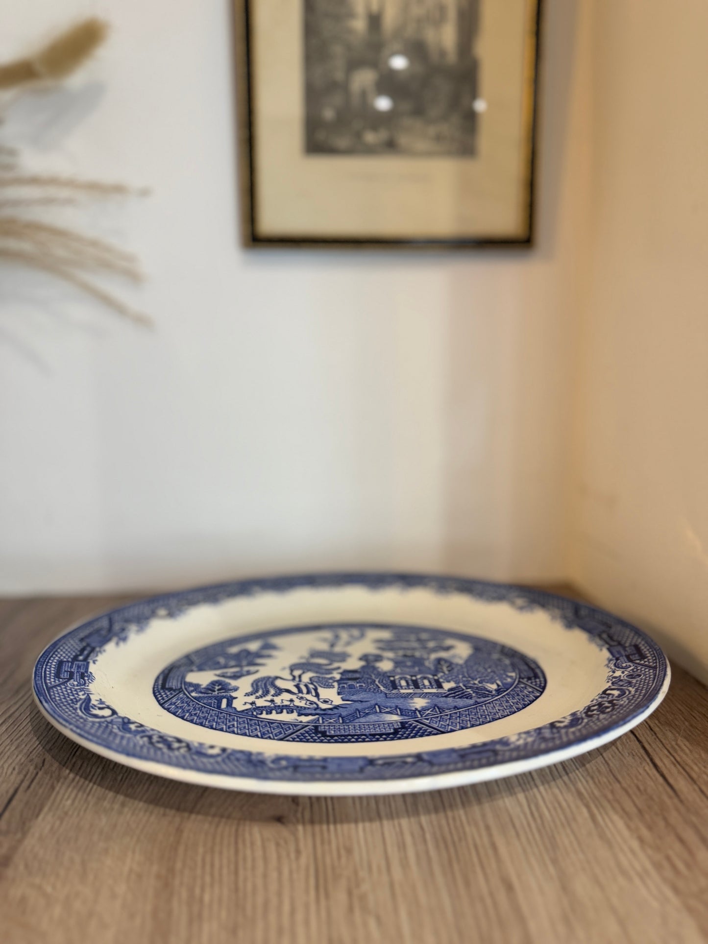 Set of 8 Woods Ware Old Willow Vintage Steak Plates