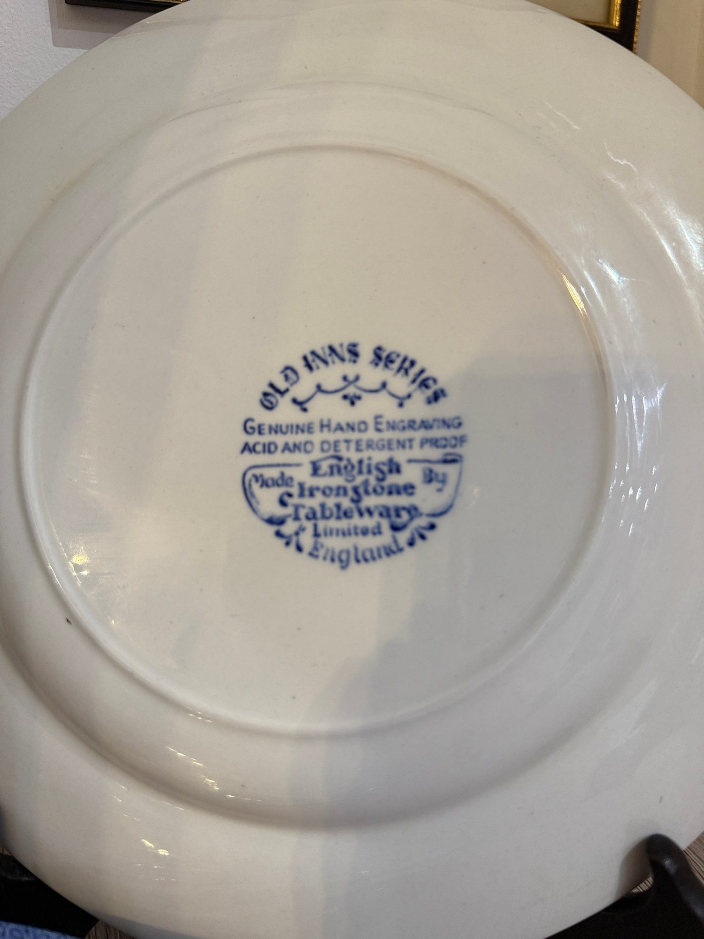 Set of 4 Old Inn Series Ironstone Blue and White Plates