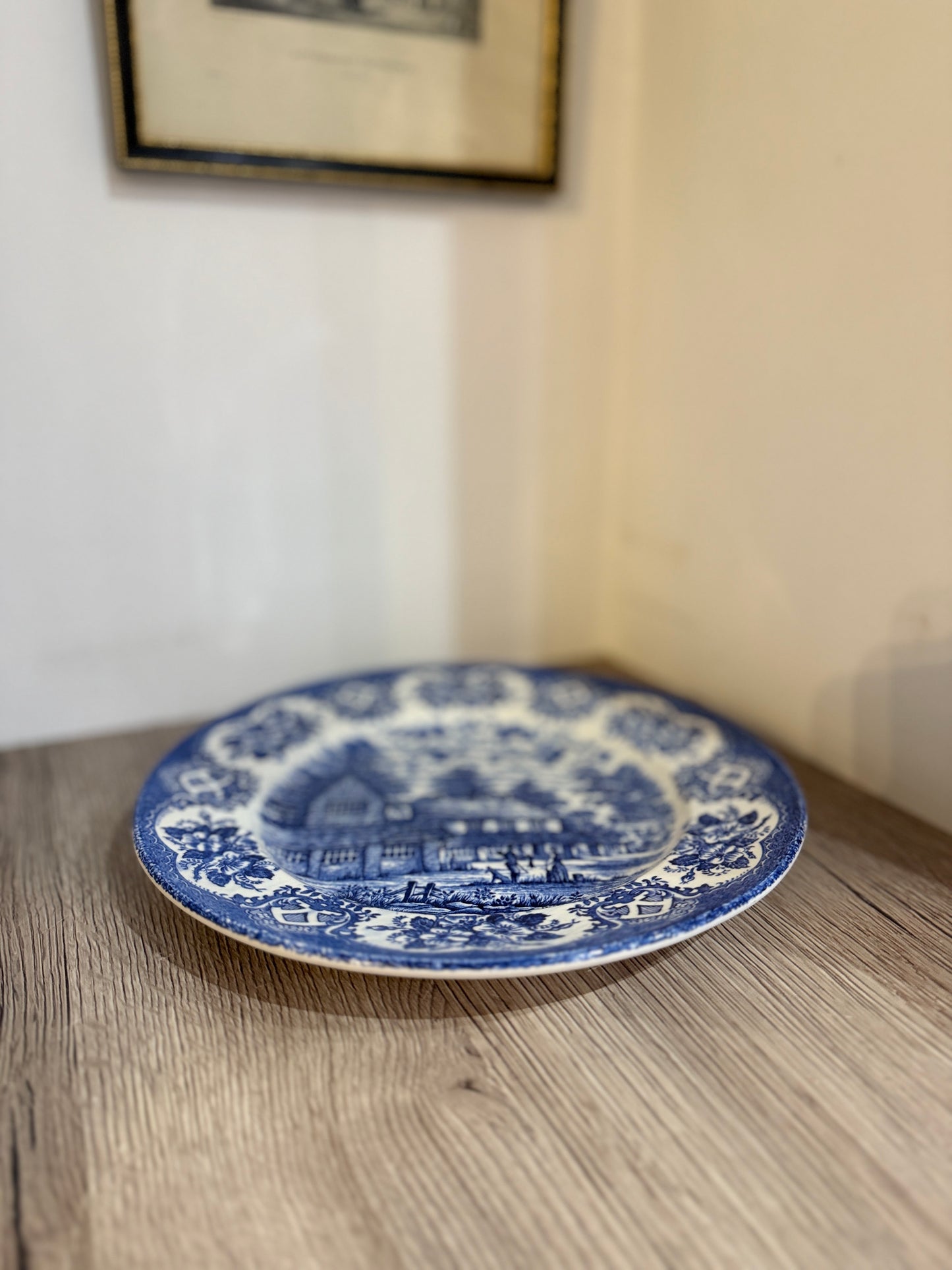 Set of 4 Old Inn Series Ironstone Blue and White Plates