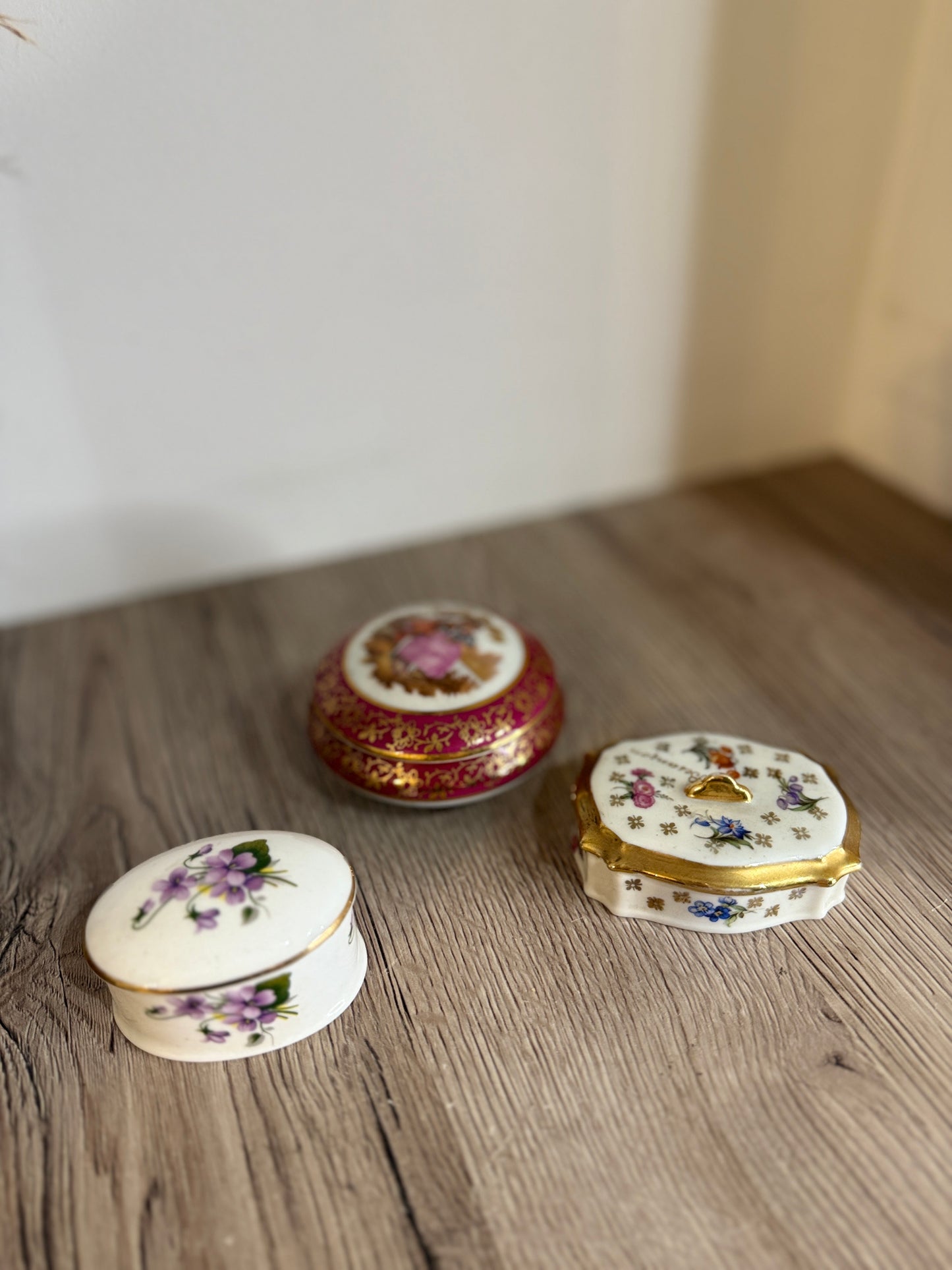Set of 3 Vintage Trinket Boxes