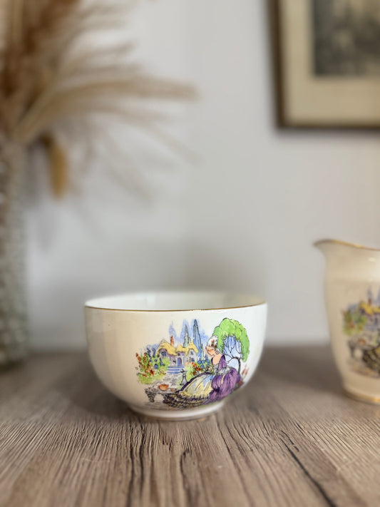 Bone China Vintage Milk Jug and Sugar Bowl
