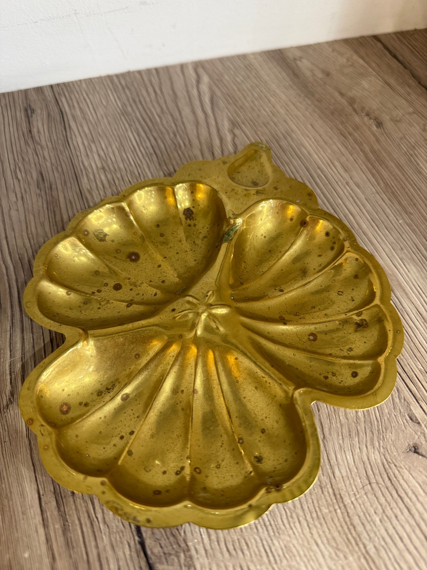 Brass Clover Vintage Trinket Tray