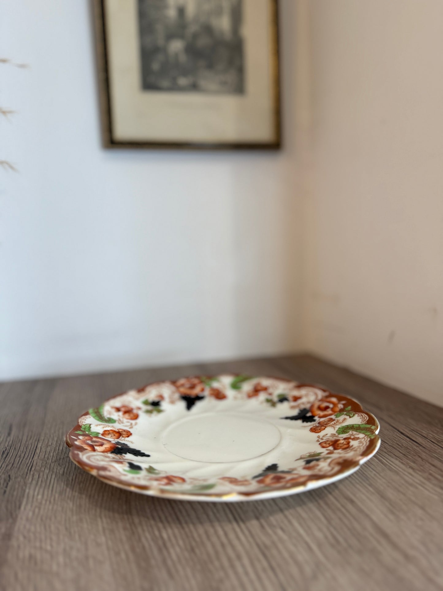 Set of 10 Fine Bone China Red Floral Side Plates