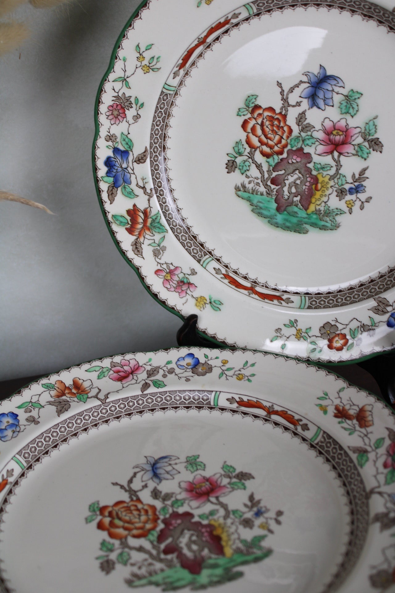 Set of 4 Copeland Spode Chinese Rose Dinner Plates