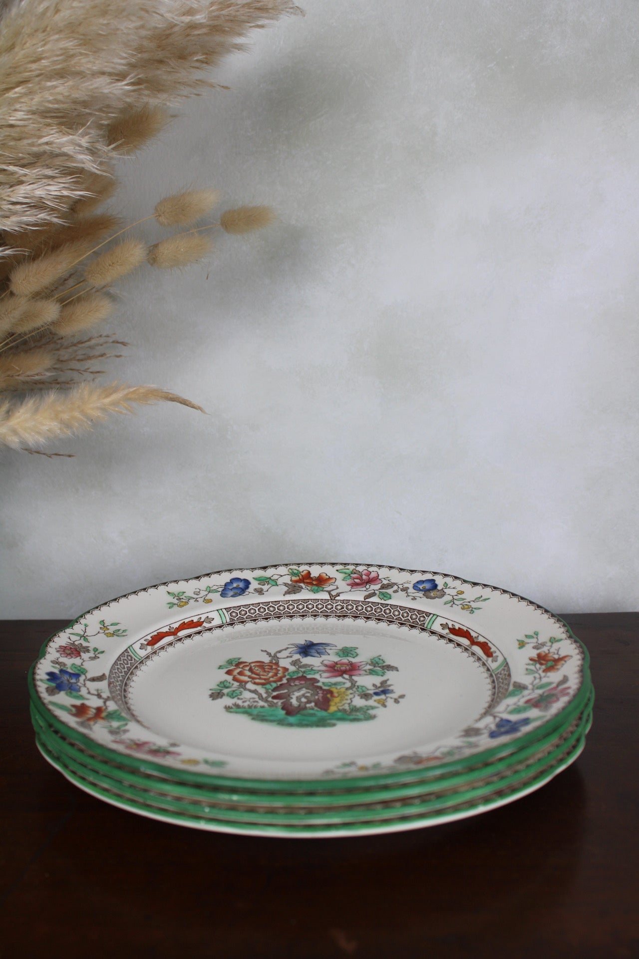 Set of 4 Copeland Spode Chinese Rose Dinner Plates