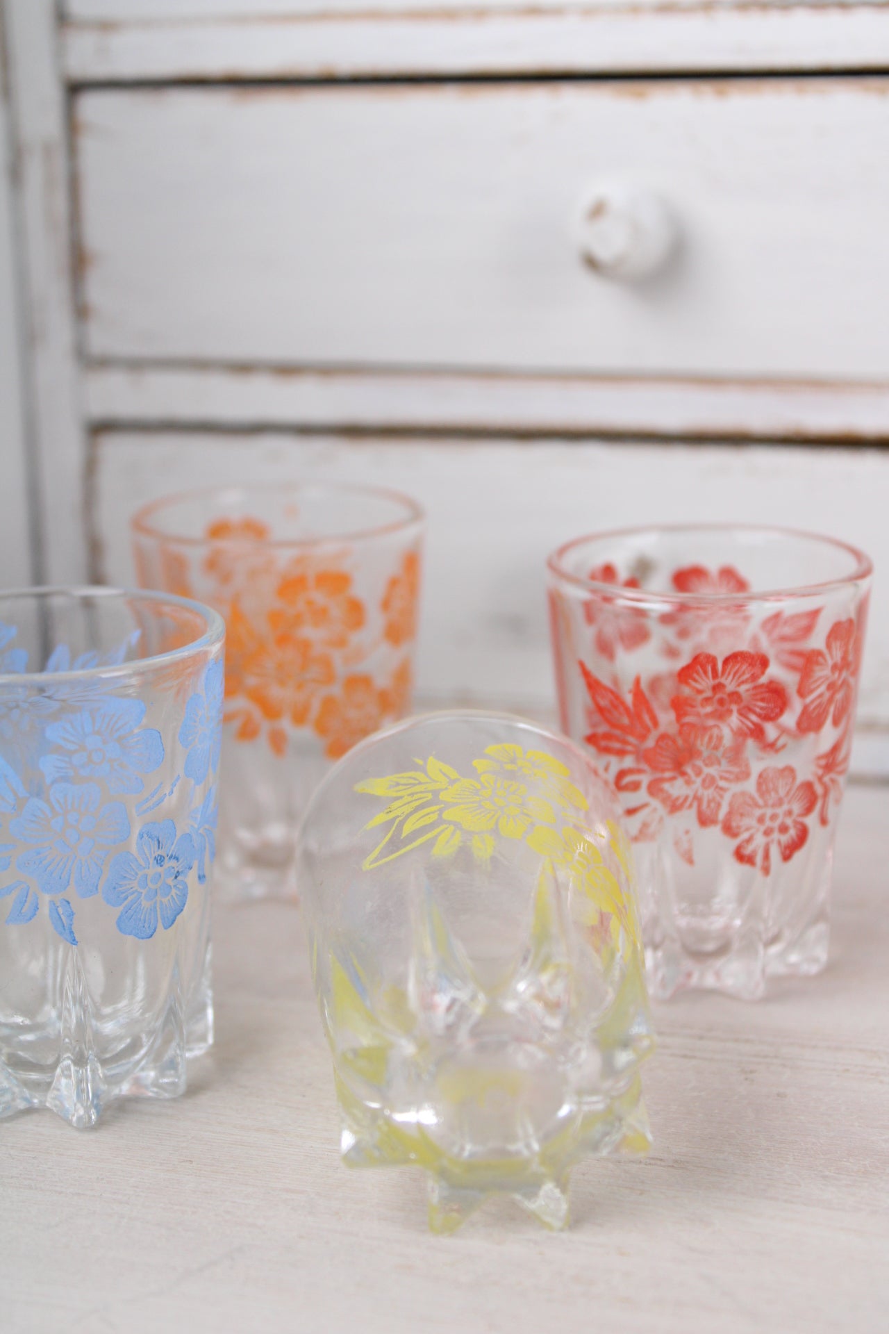 Set of 4 Retro Colourful Shot Glasses
