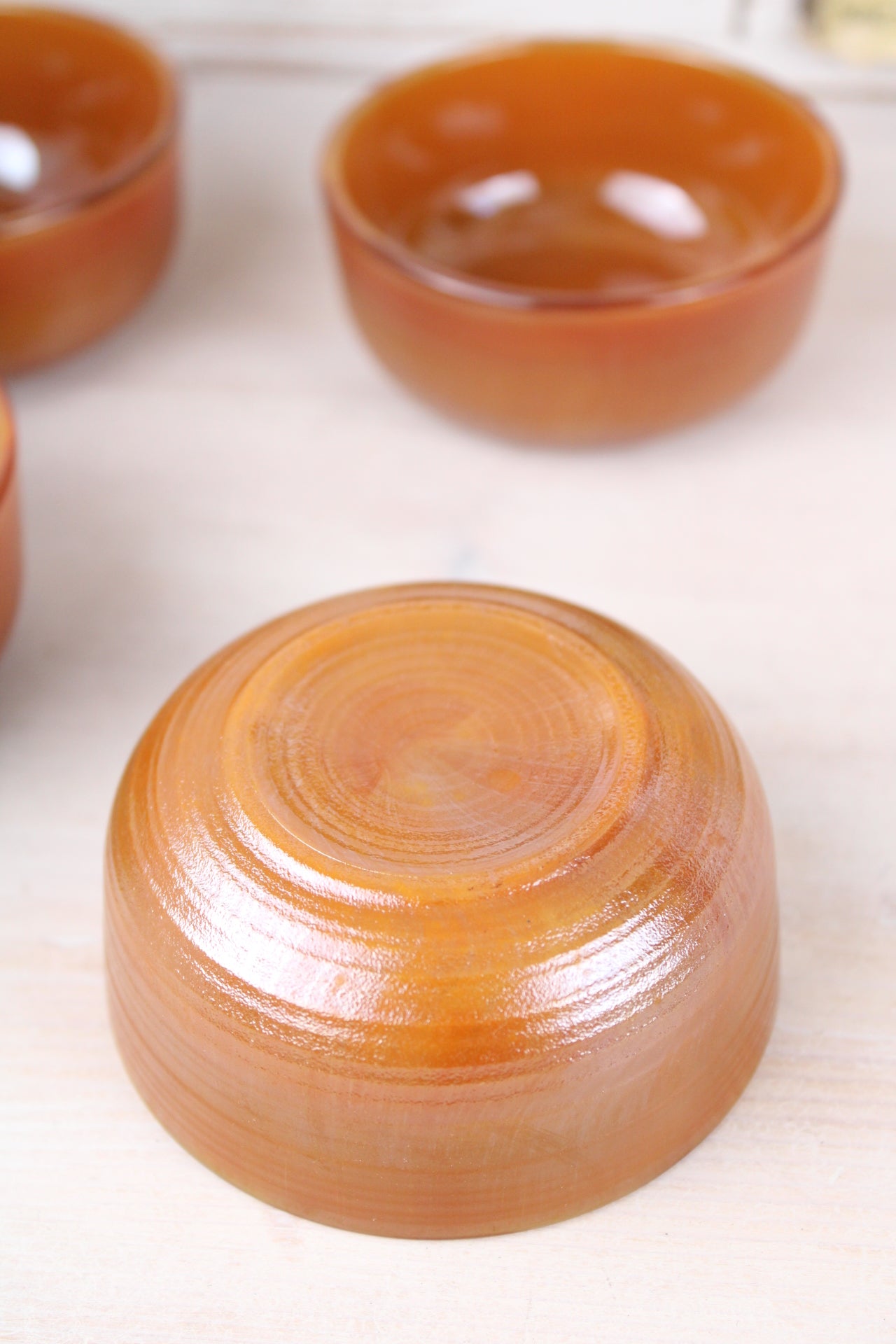 Set of 4 Terracotta Glass Ramekins