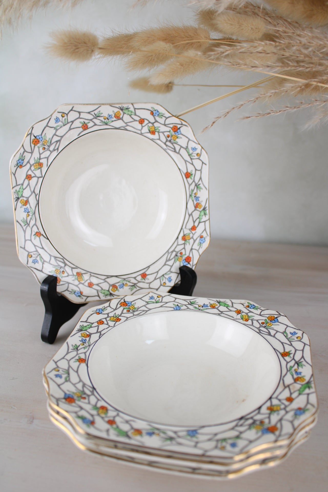 Set of 4 Devon Ware Fielding's Retro Dessert Bowls