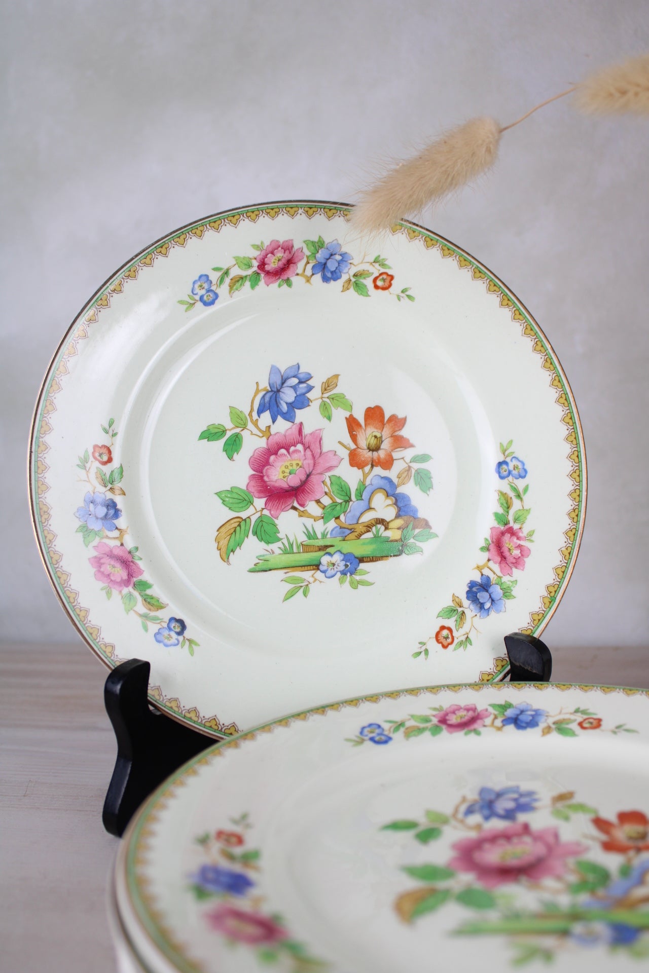 Set of 6 Portland Pottery Large Vintage Side Plates