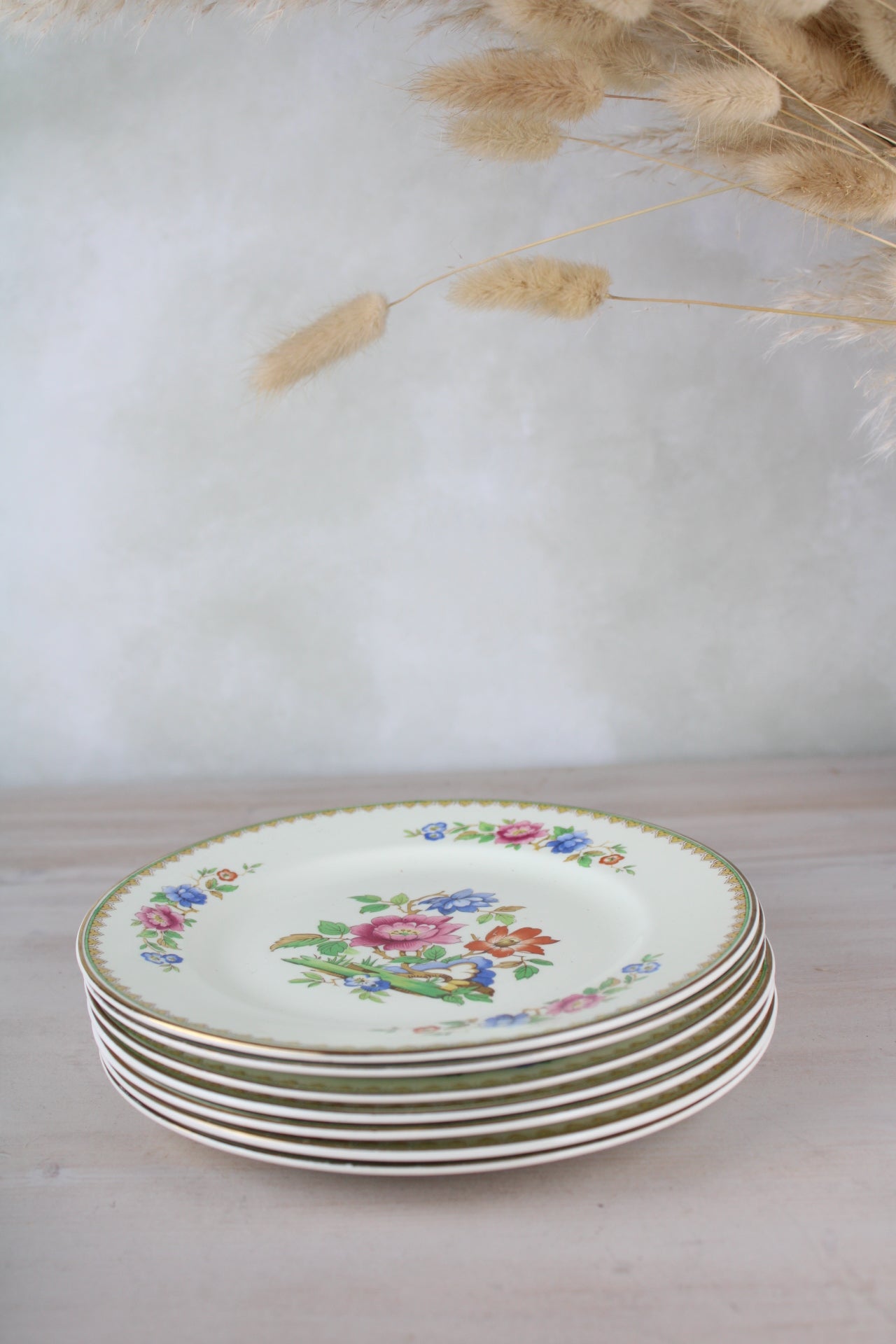 Set of 6 Portland Pottery Large Vintage Side Plates