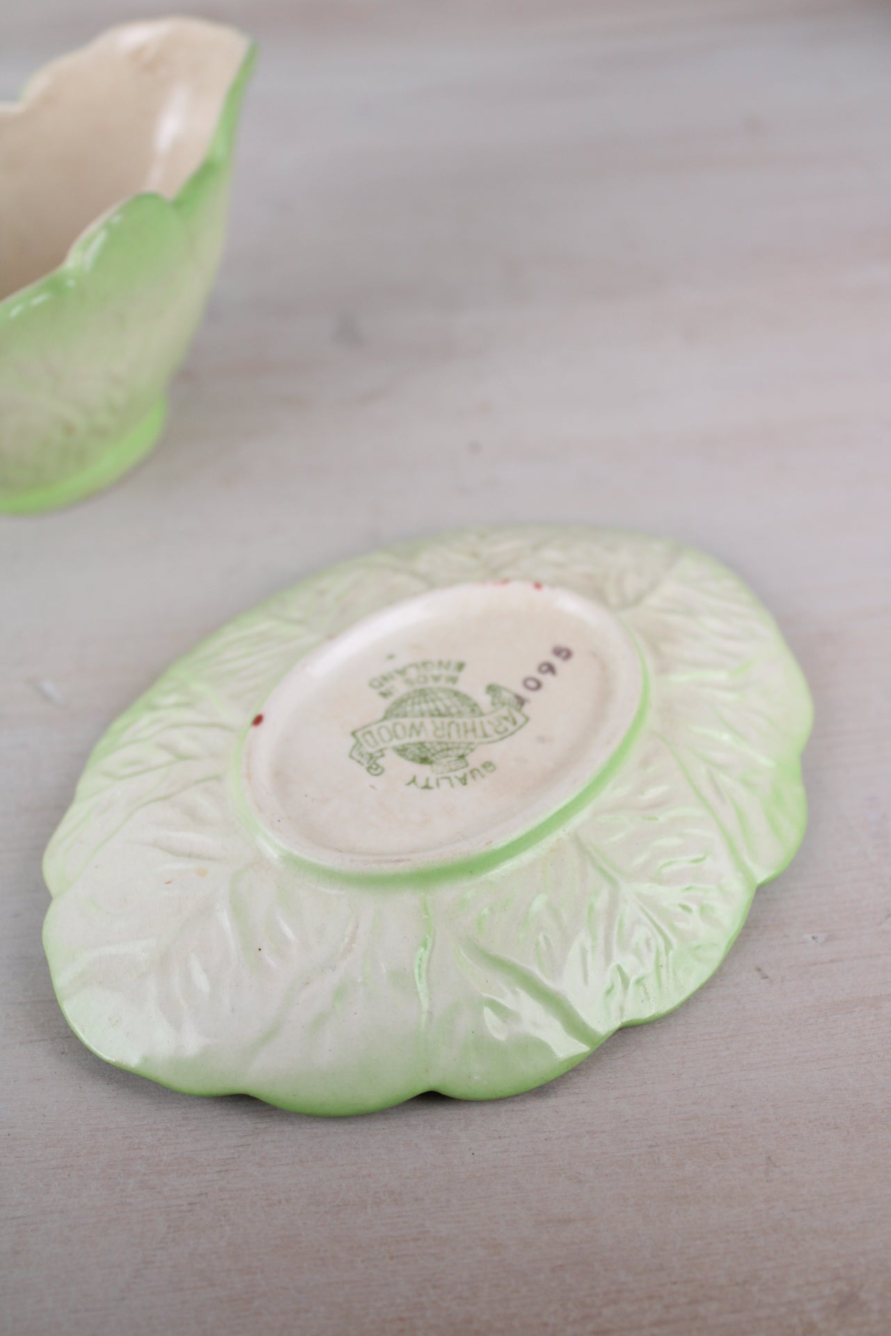 Lettuce Ware Arthur Wood Jug and Saucer