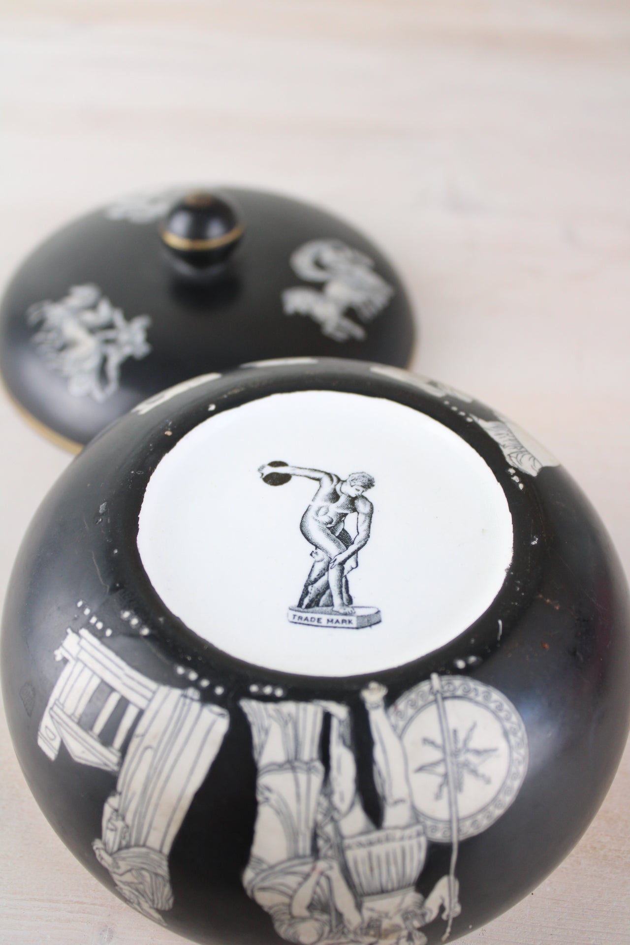 Ancient Greek Design Black and Gold Pot