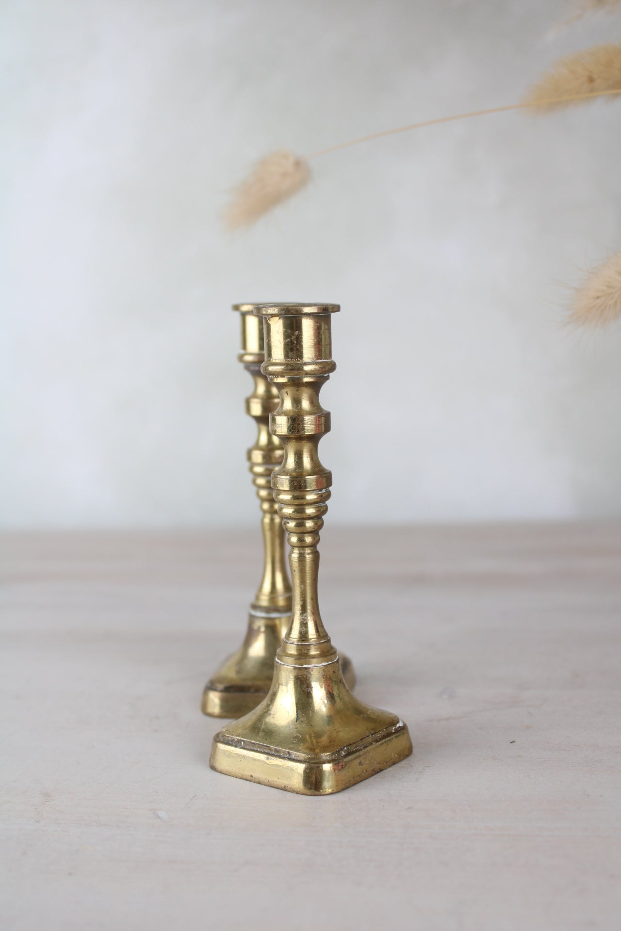 Pair of Vintage Brass Candlesticks
