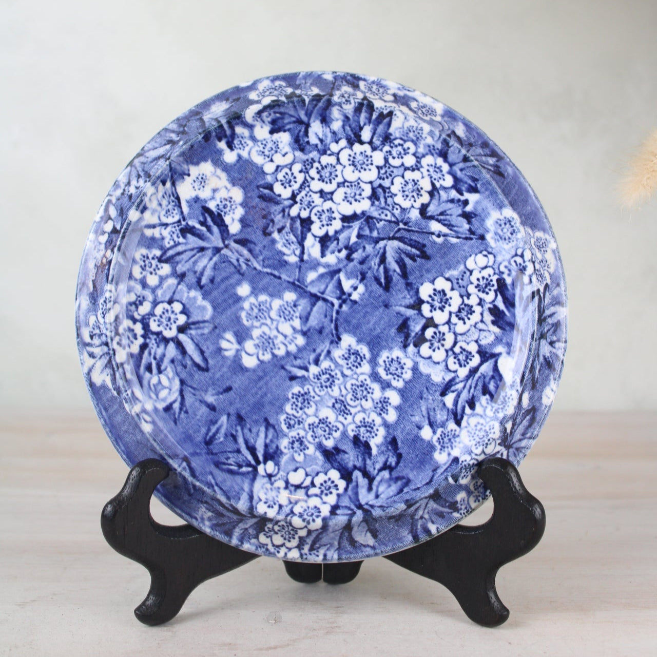 Blue and White Floral Pot Stand Plate