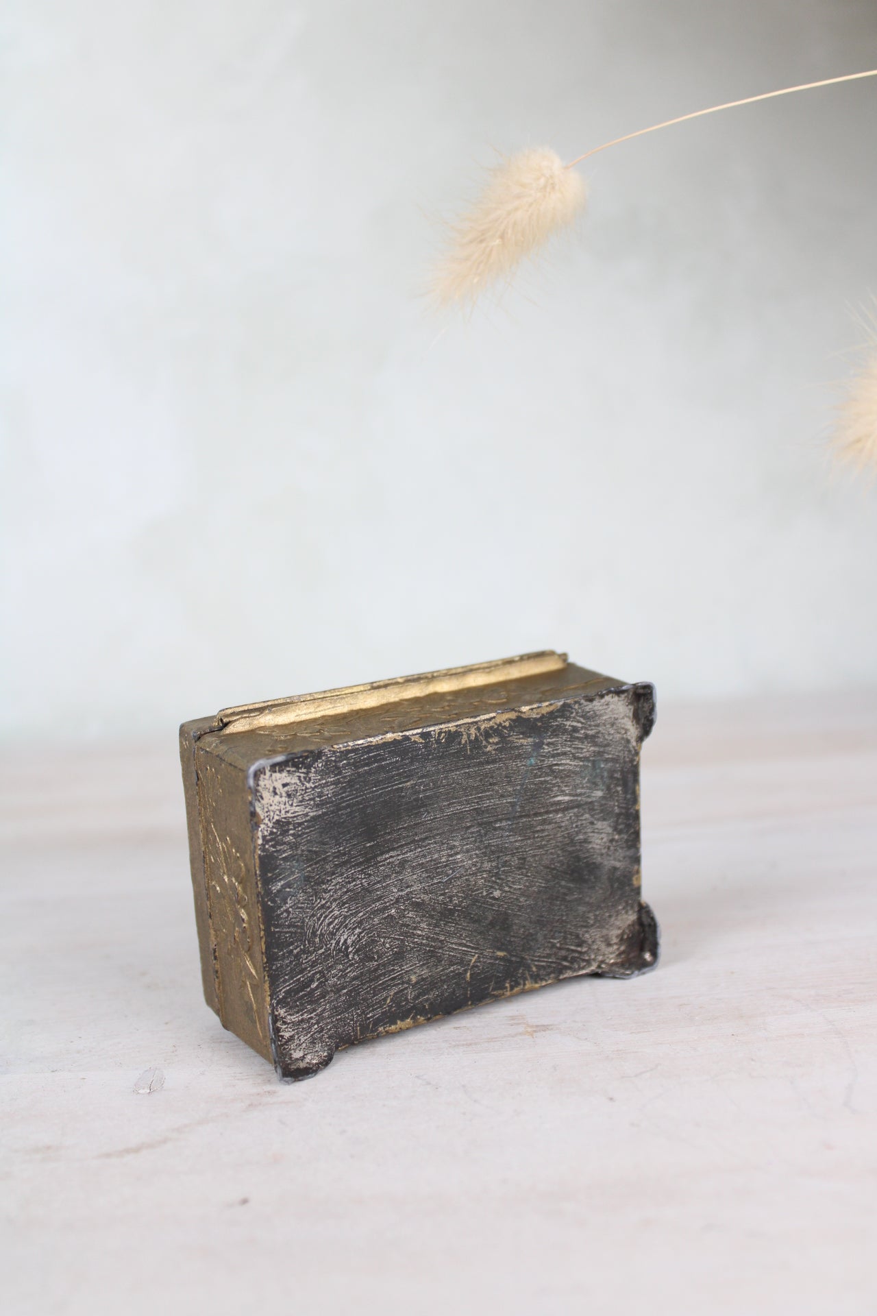 Metal Bamboo and Bird Jewellery Box