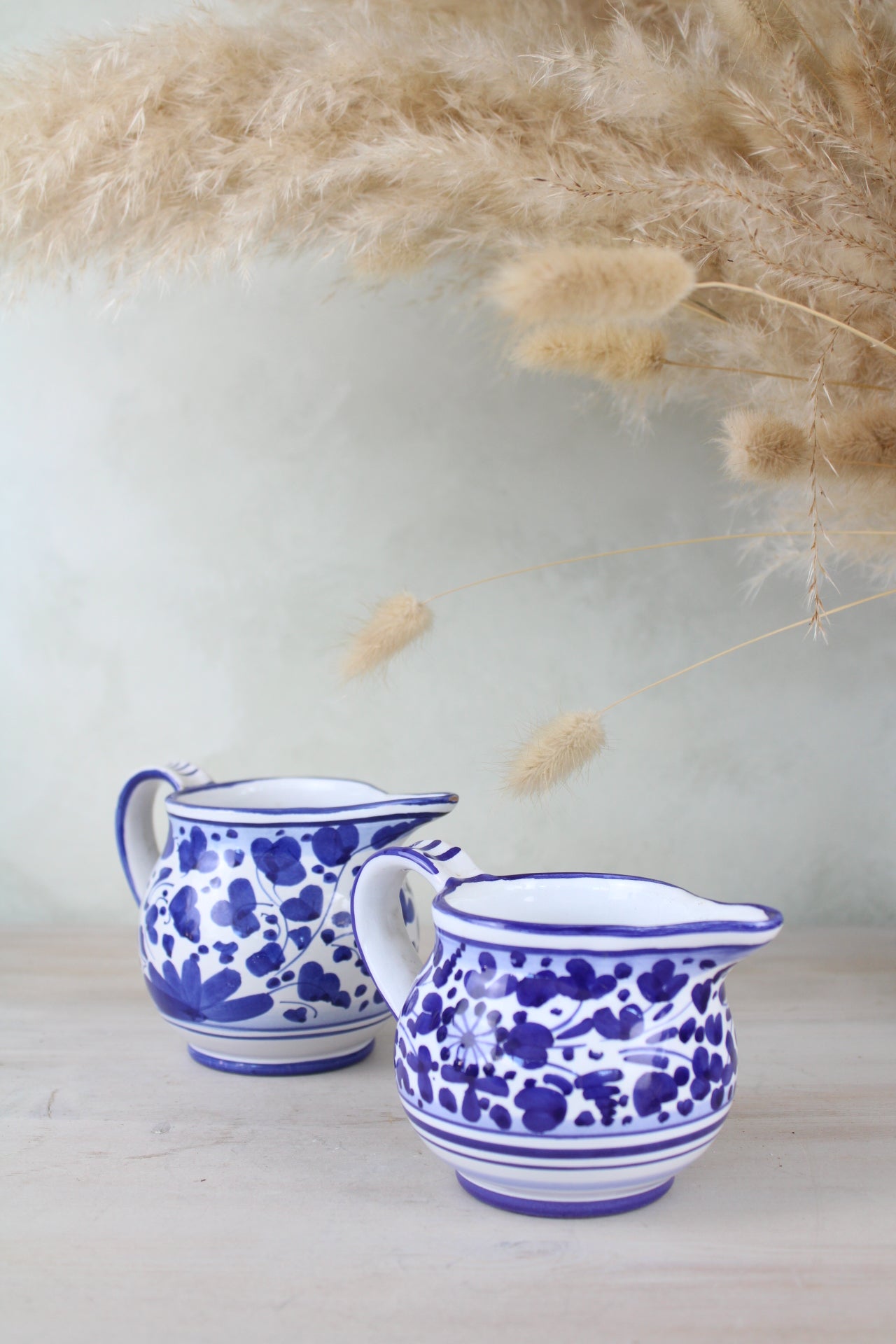 Pair of Blue and White Portuguese Jugs