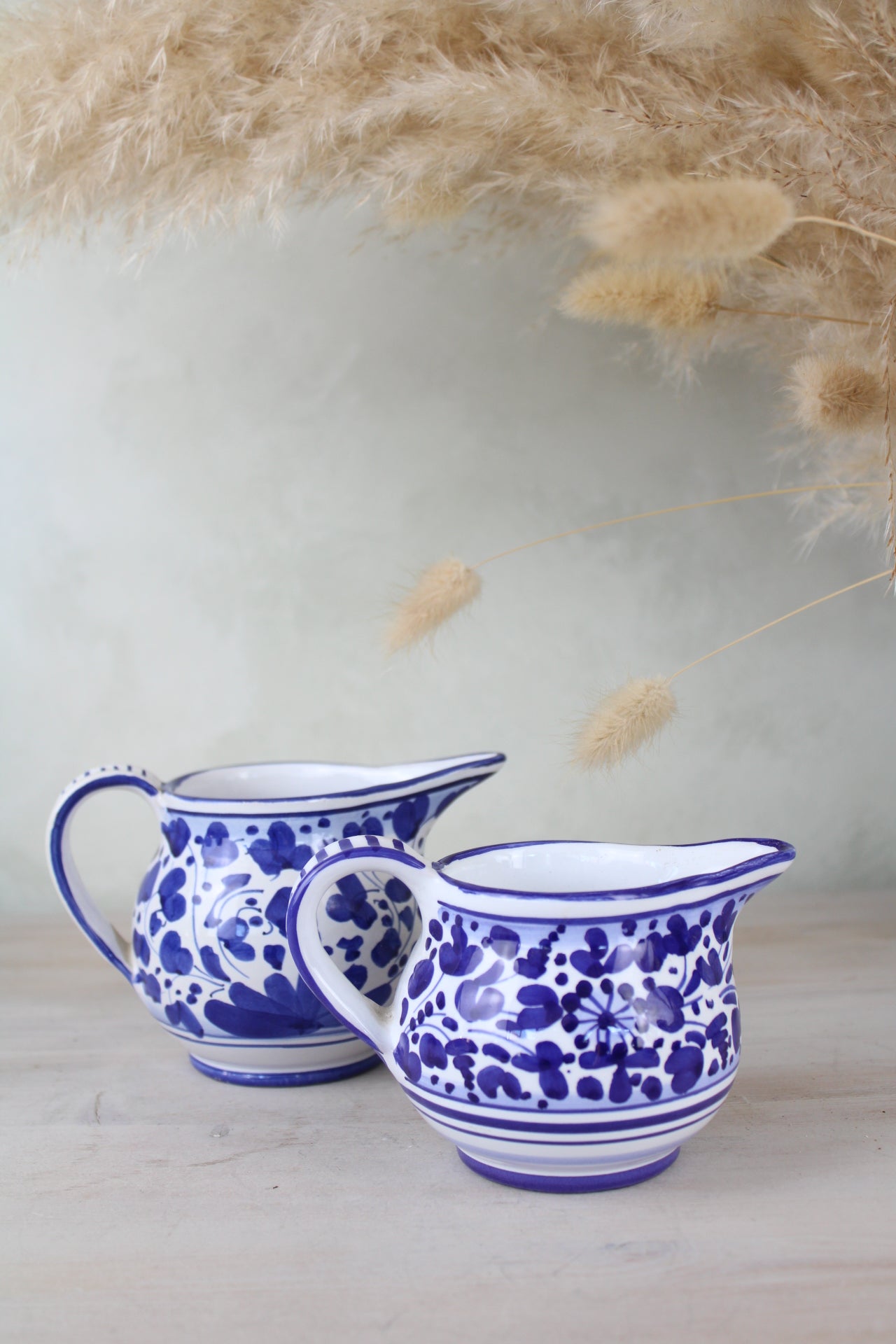Pair of Blue and White Portuguese Jugs