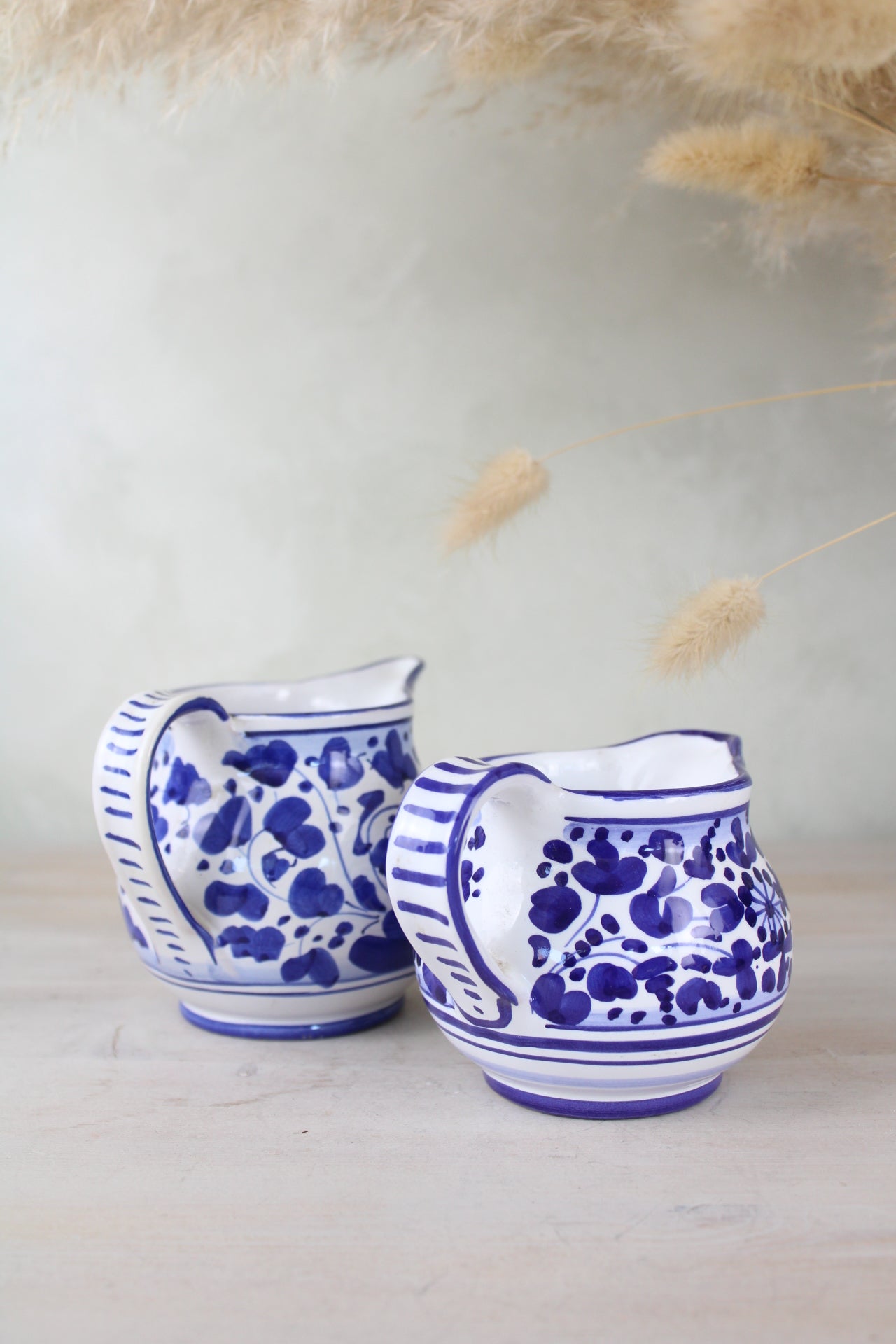 Pair of Blue and White Portuguese Jugs