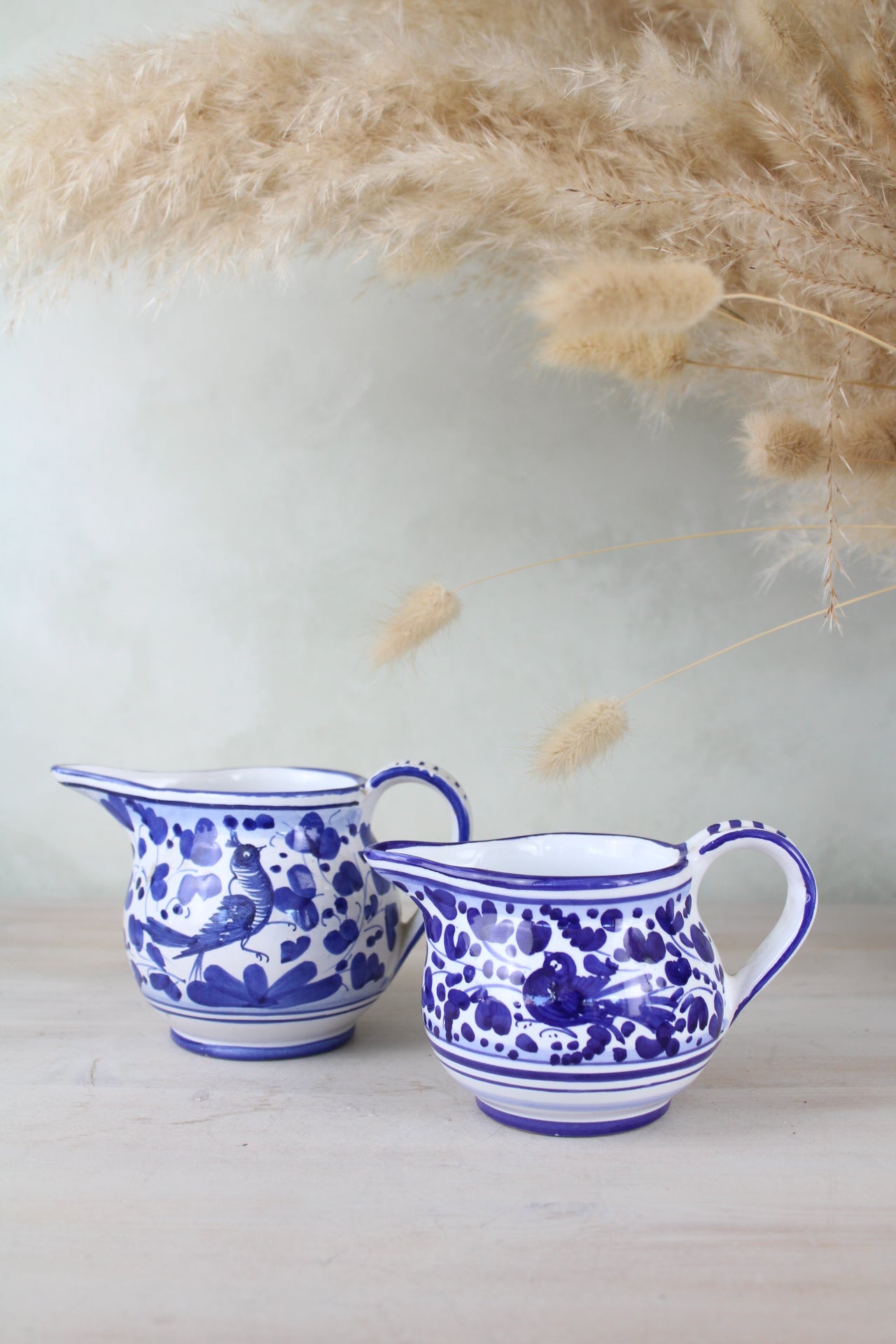 Pair of Blue and White Portuguese Jugs