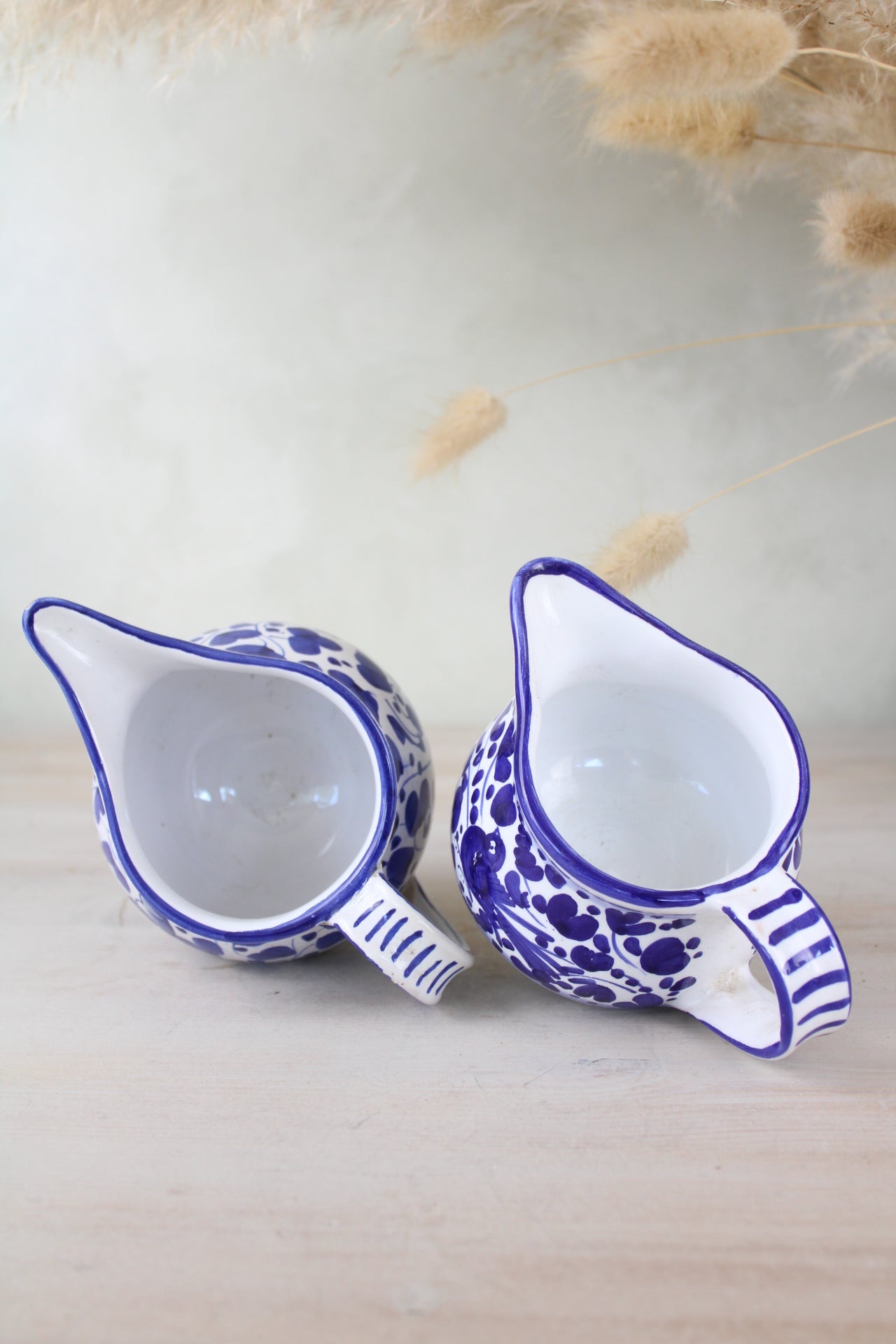 Pair of Blue and White Portuguese Jugs