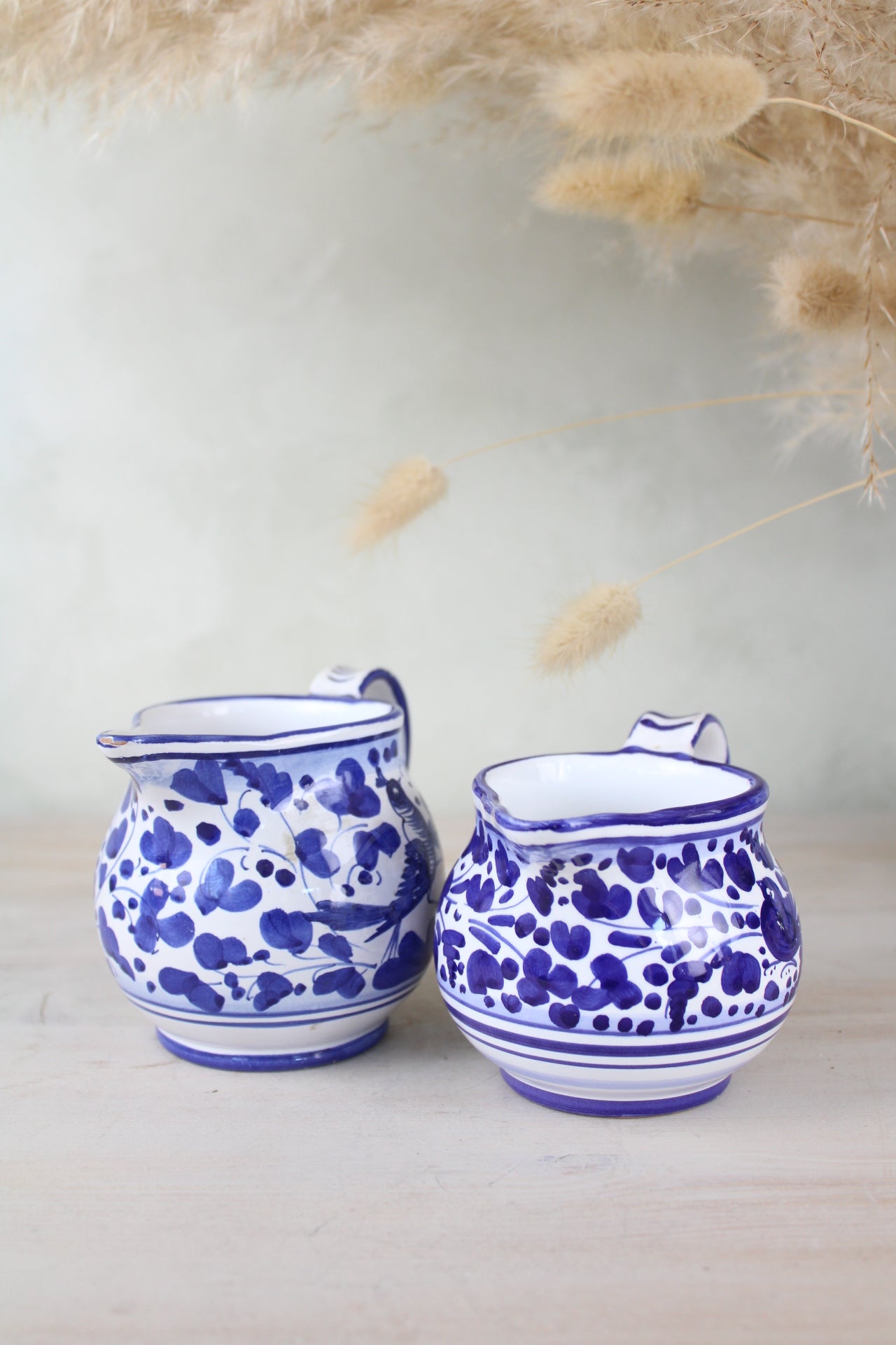 Pair of Blue and White Portuguese Jugs