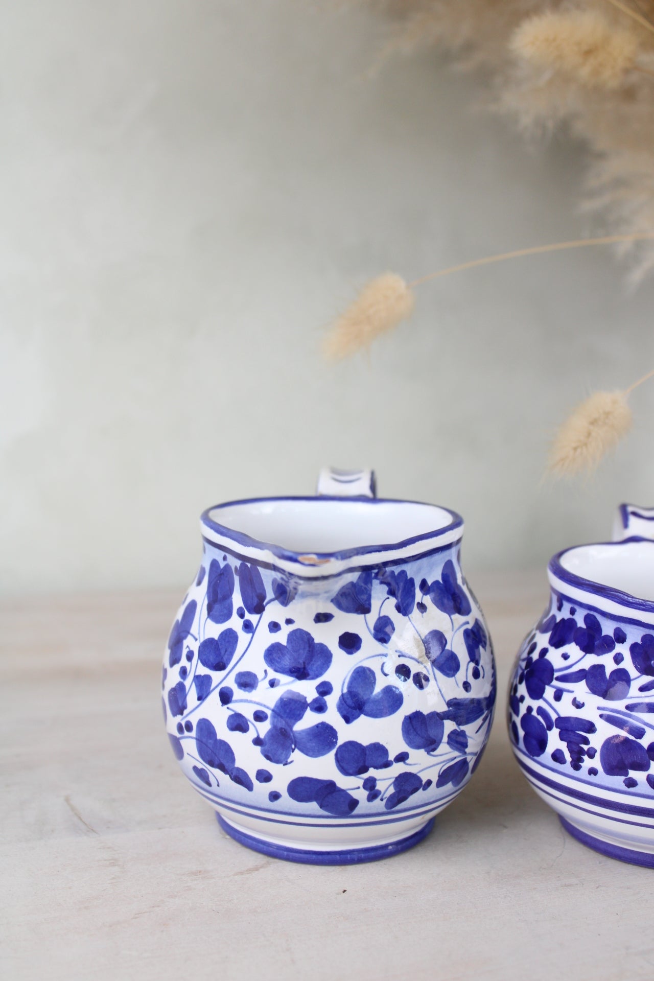 Pair of Blue and White Portuguese Jugs