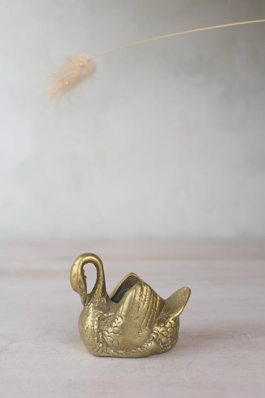 Brass Swan Pot