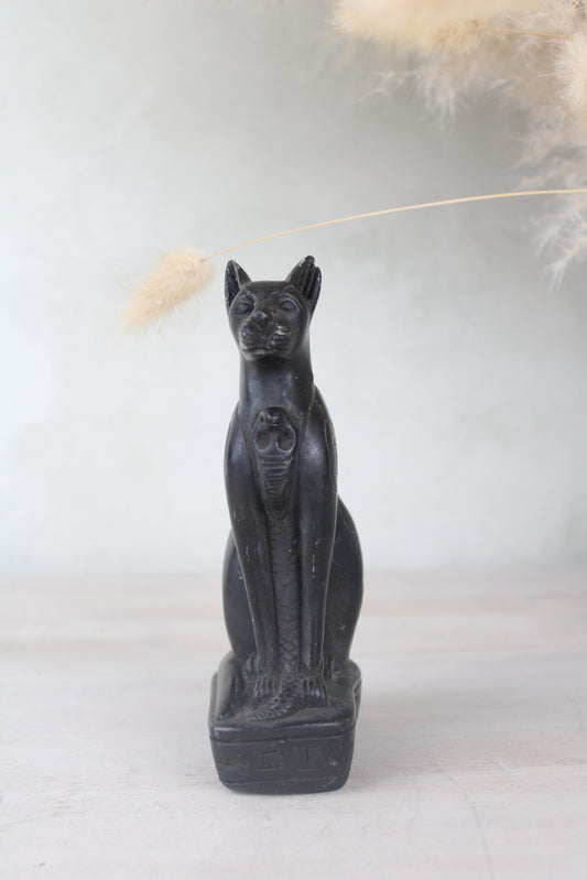 Egyptian Black Cat Figurine Statue of Bastet