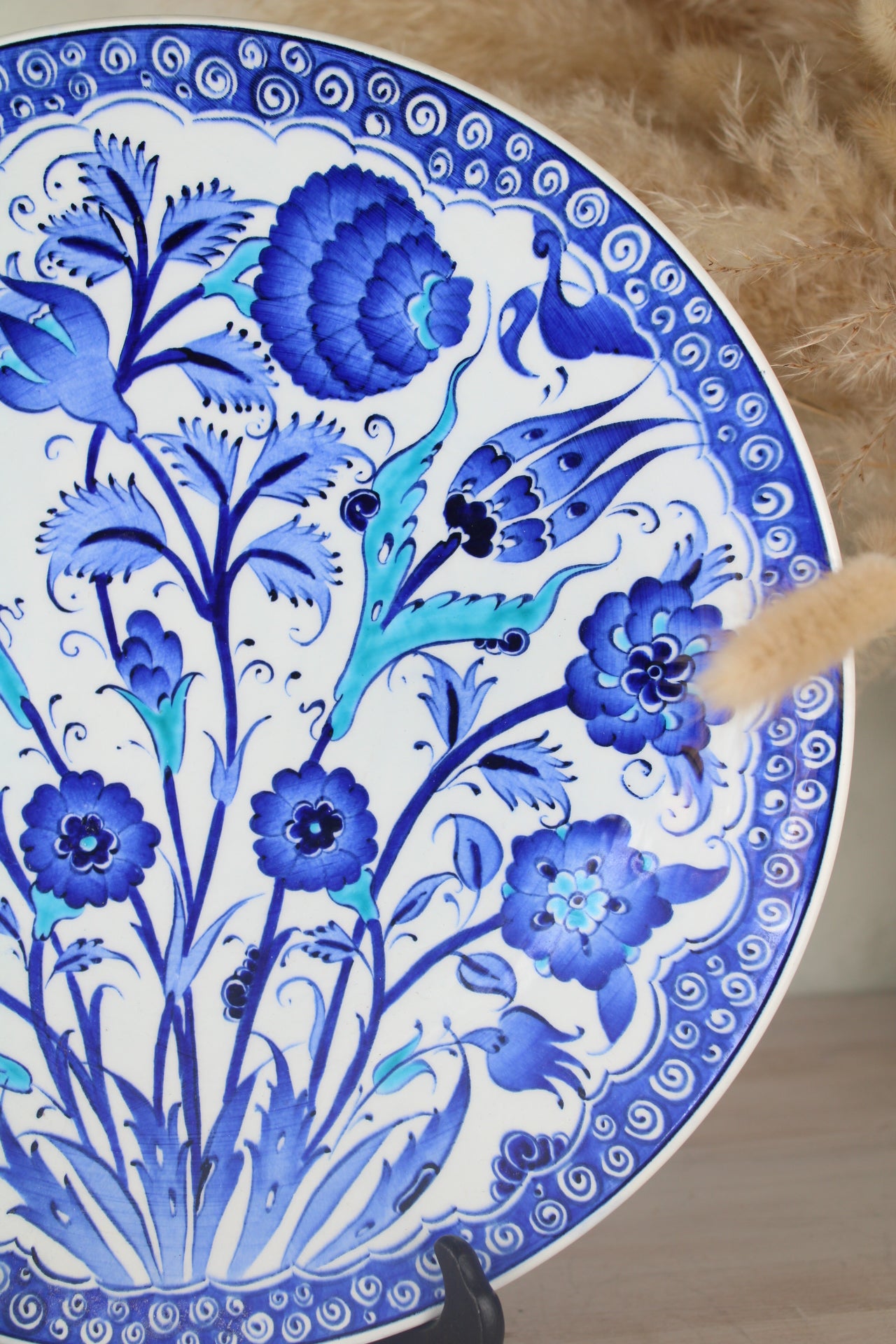 Large Blue and White Decorative Plate