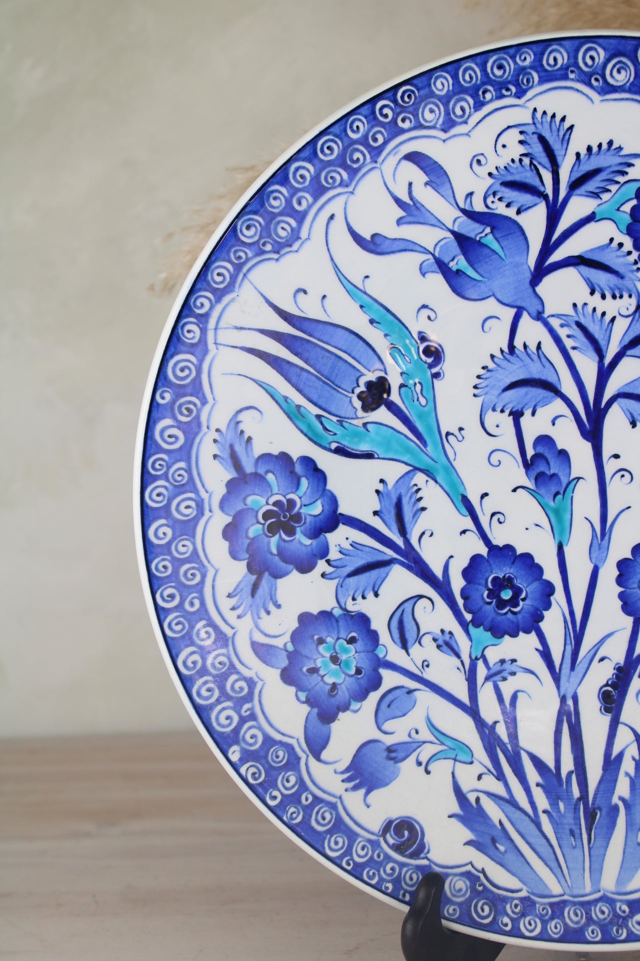 Large Blue and White Decorative Plate