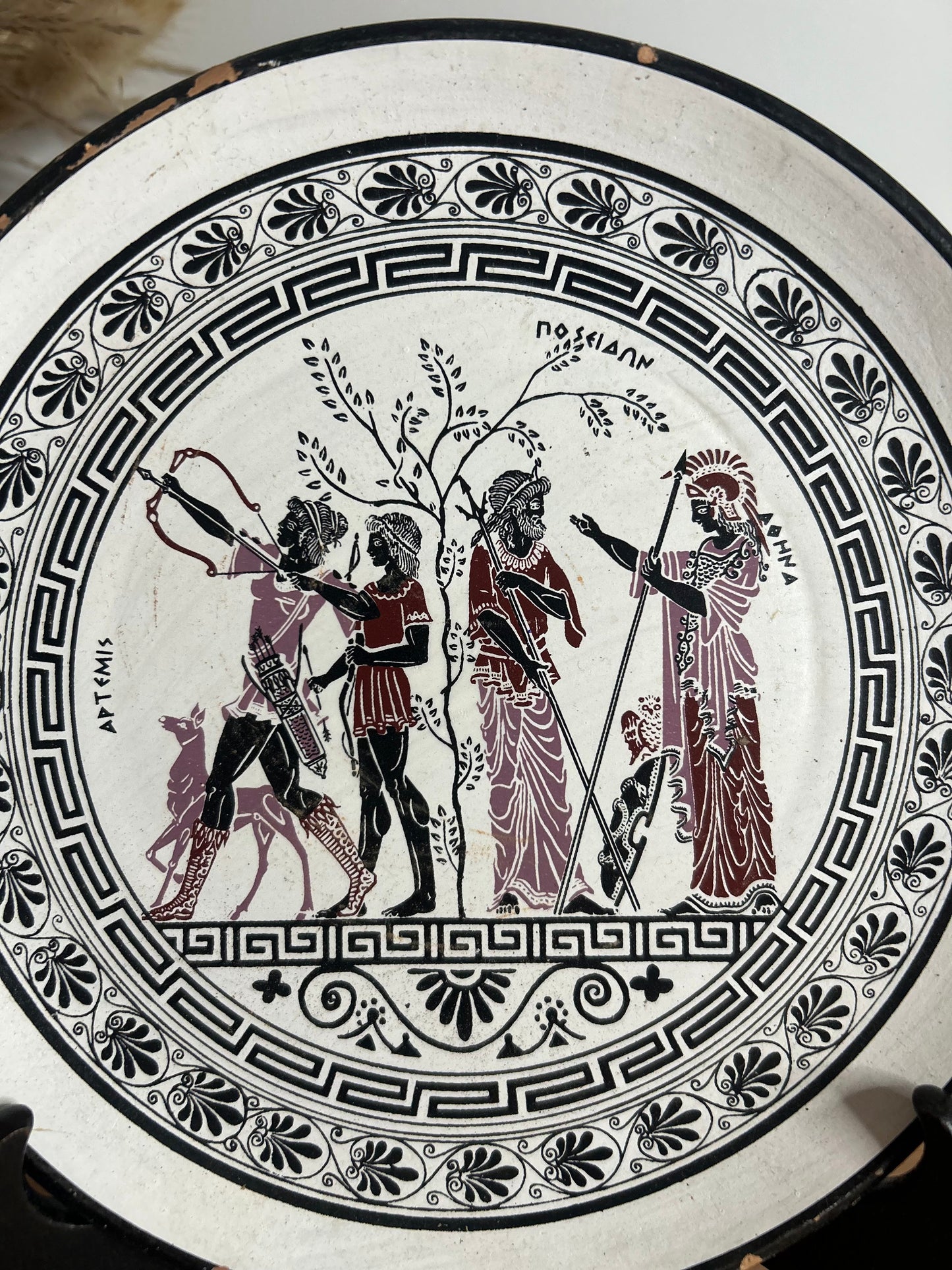 Large Greek Retro Hanging Vintage Plate