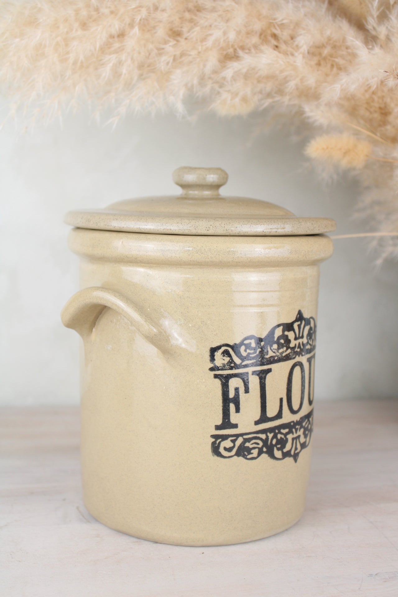 Stoneware Vintage Flour Jar