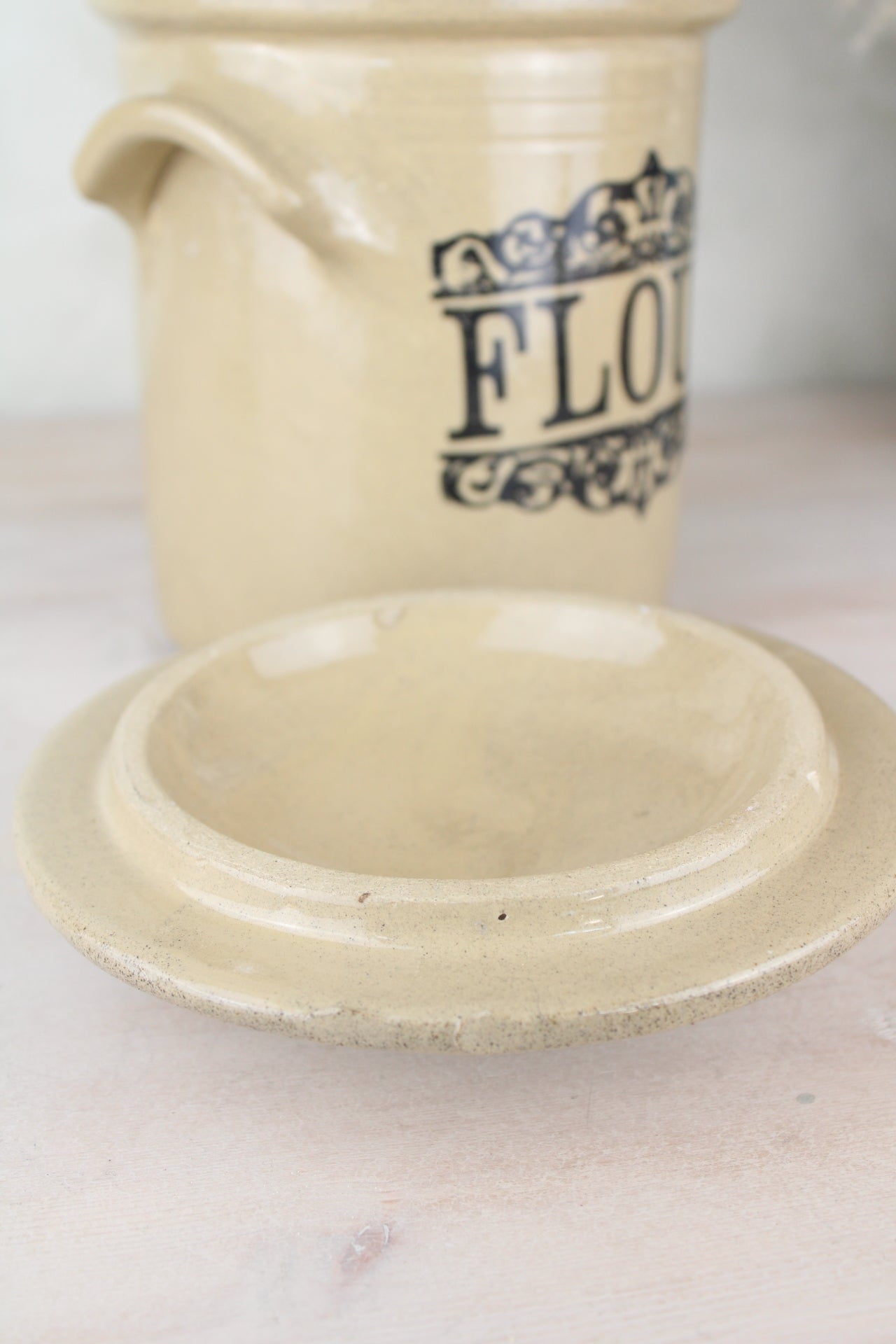 Stoneware Vintage Flour Jar