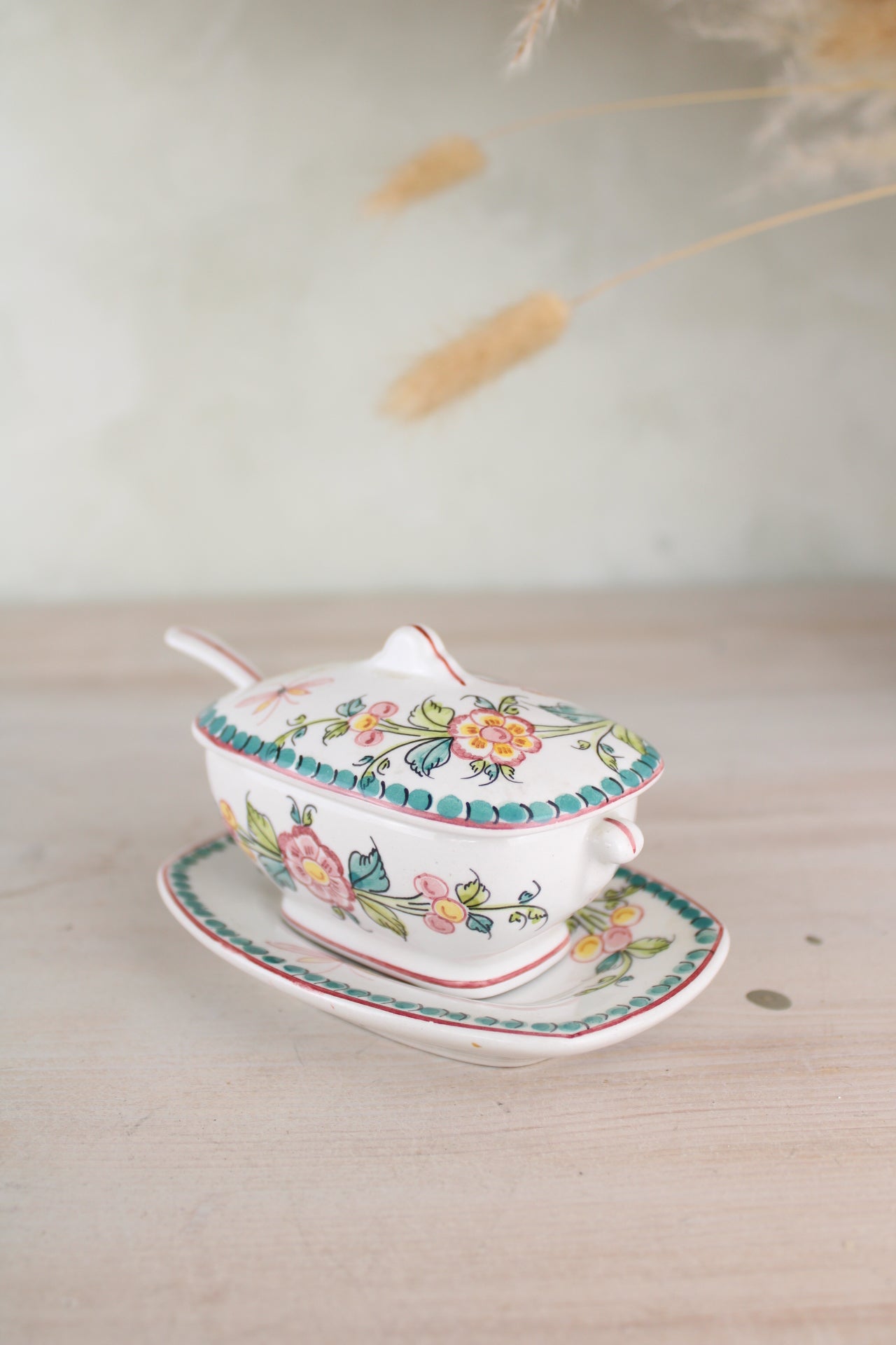Portuguese Sugar Bowl with Spoon
